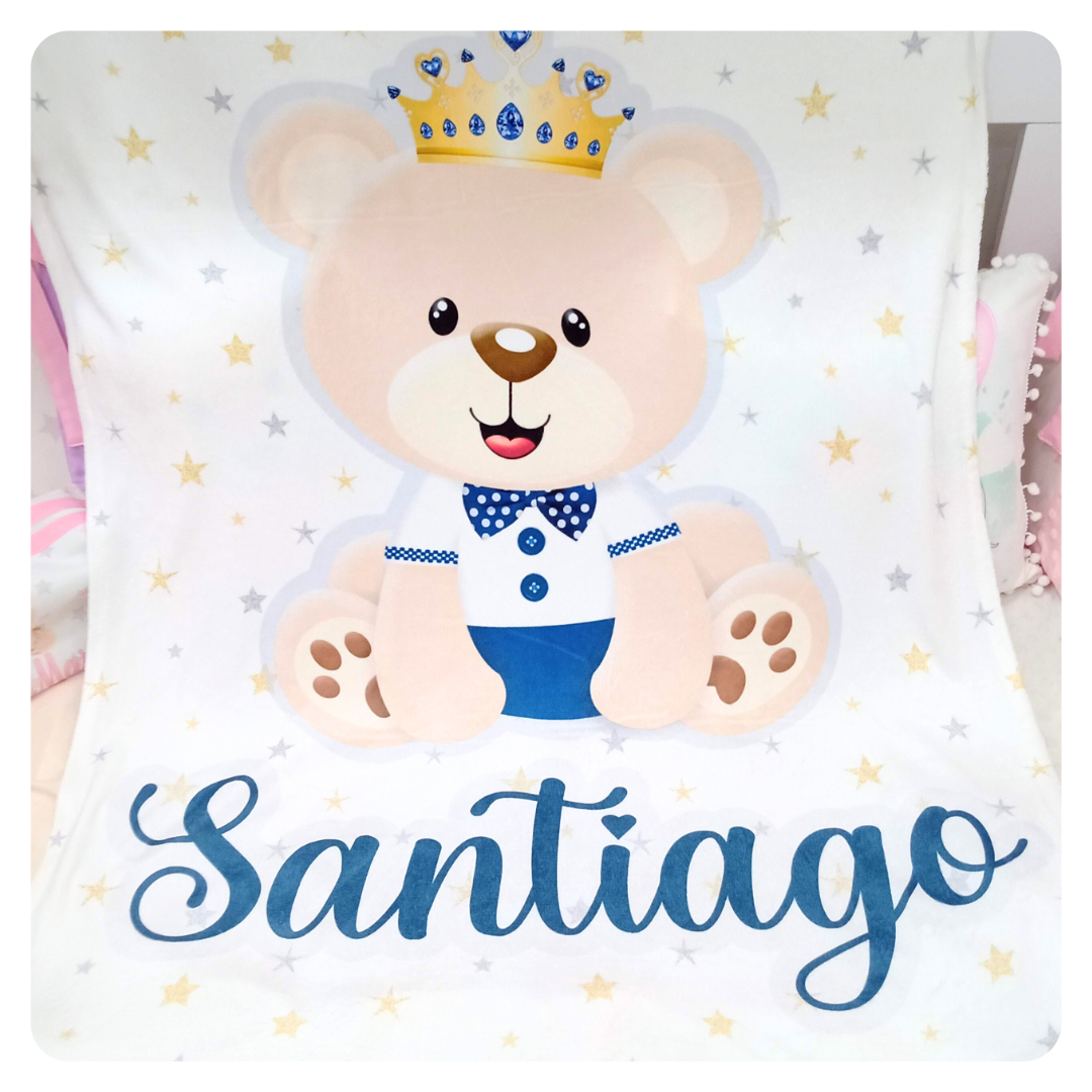 Cobija unifaz nombre y dibujo estampado