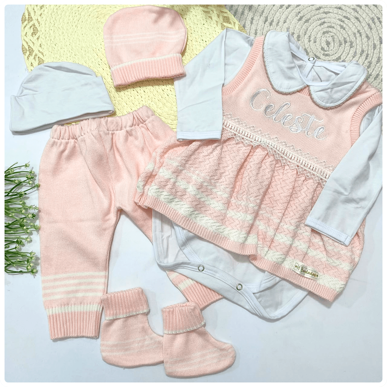 Conjunto vestido niña 6 piezas