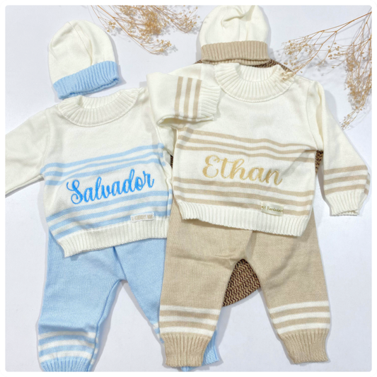 Conjunto tejido rayas