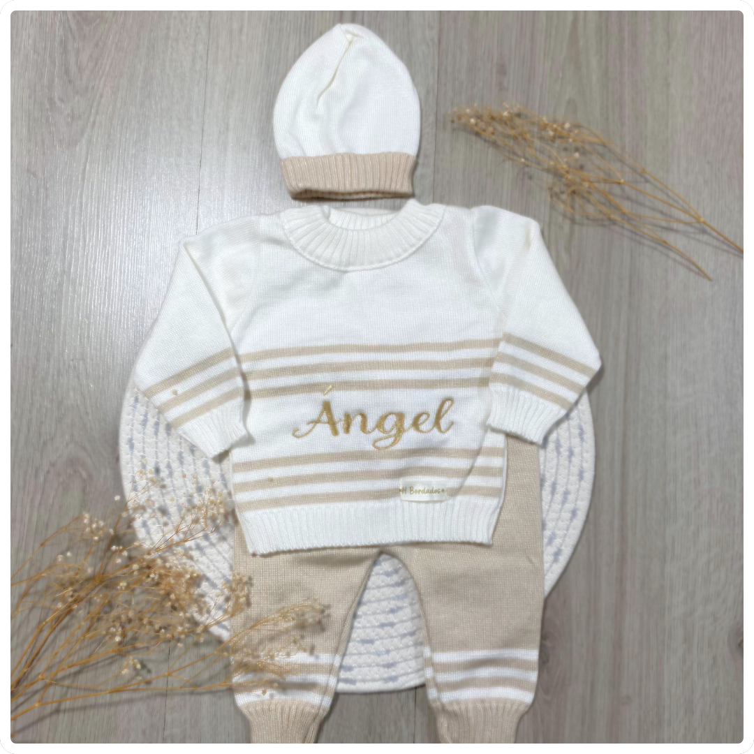 Conjunto tejido rayas