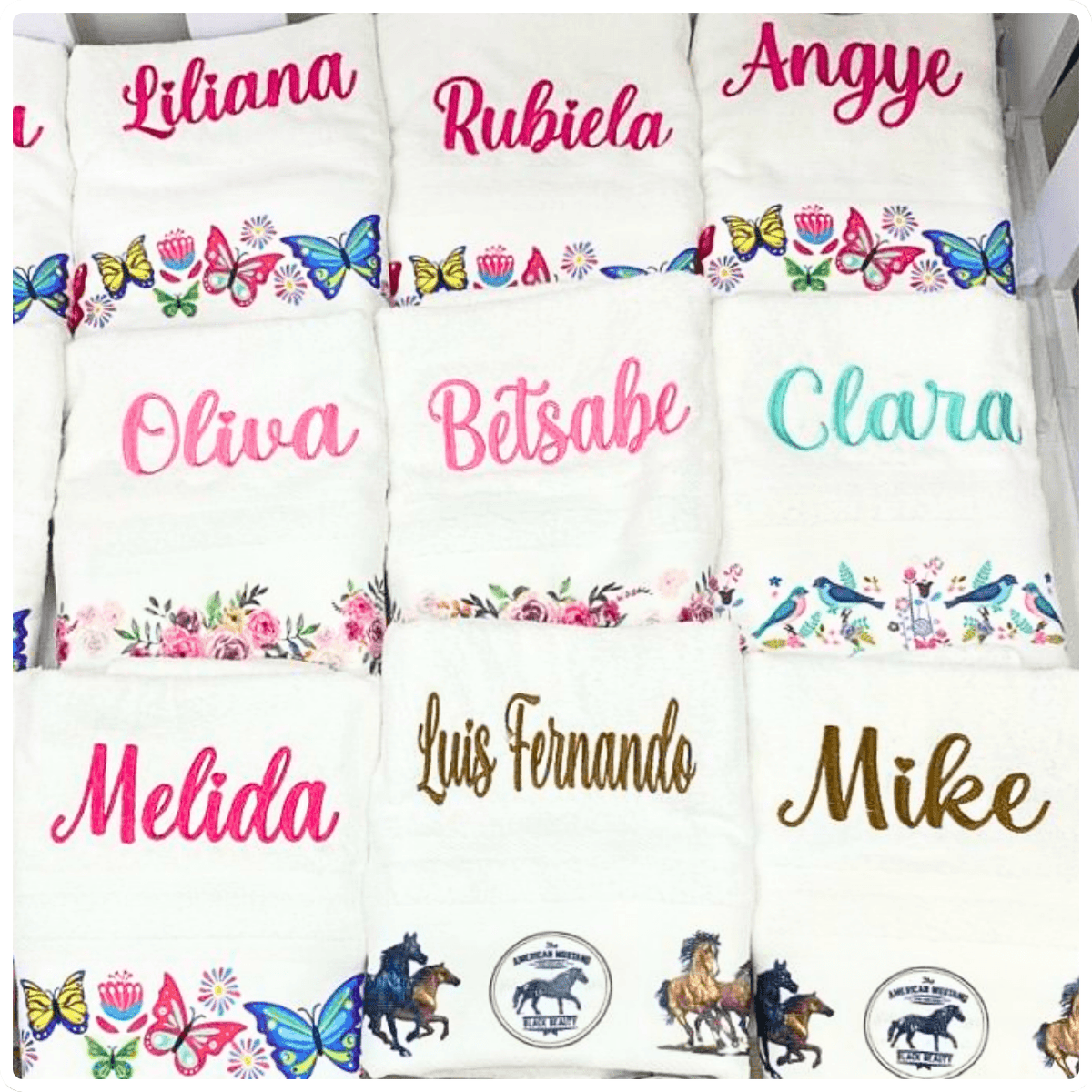 Toallon cuerpo franja decorada