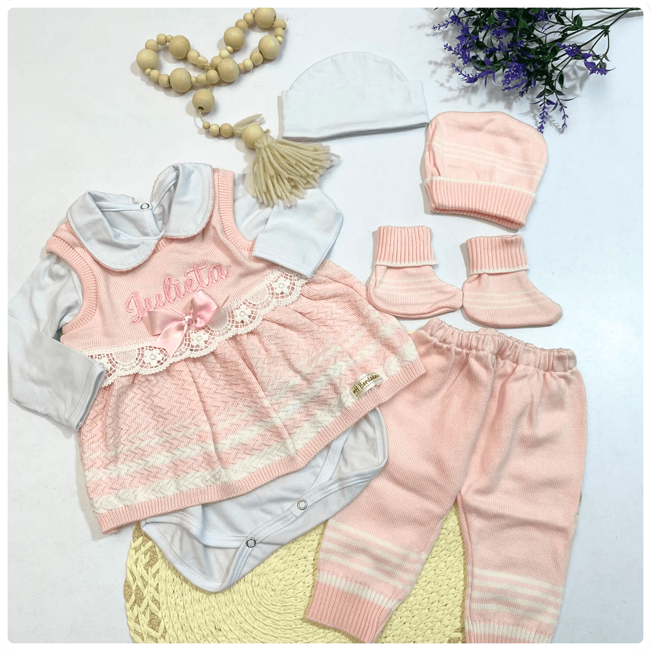 Conjunto vestido niña 6 piezas